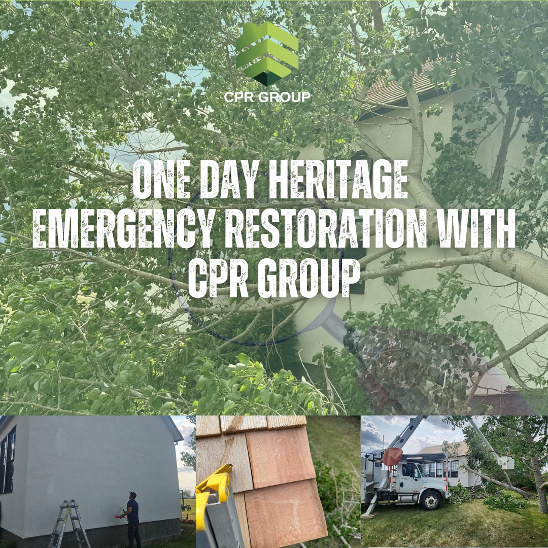 One-day emergency heritage restoration success story at Pioneer Acres Museum's Crown School building in Irricana