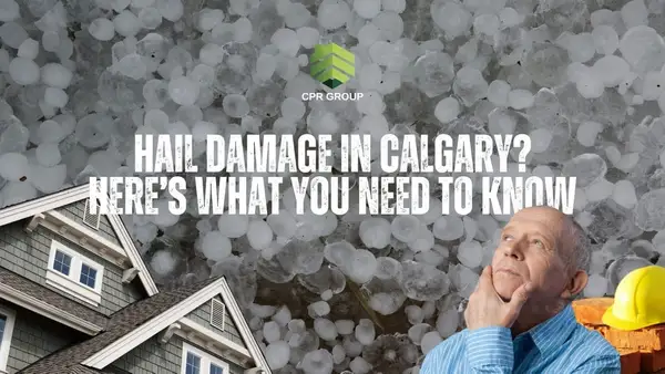 A Calgary homeowner reviewing hail damage to their property after the August 2024 hailstorm