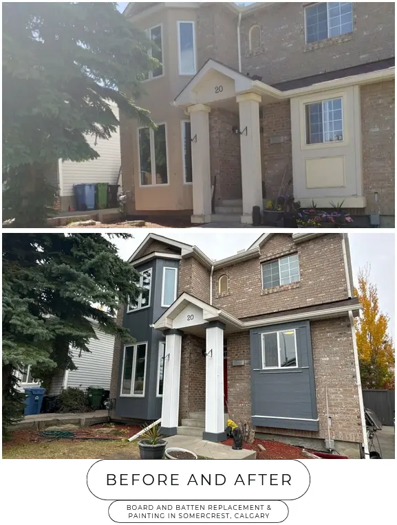 Exterior renovations in Somercrest, Calgary