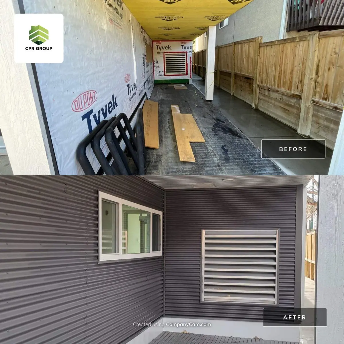 Metal siding replacement project in Calgary by CPR Group Ltd