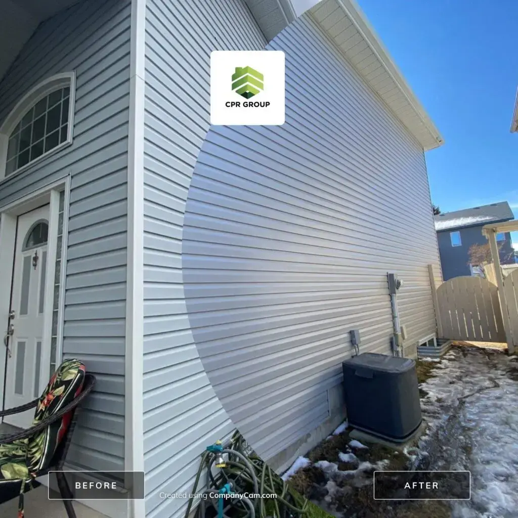 Vynil siding replacement east side of a Calgary home
