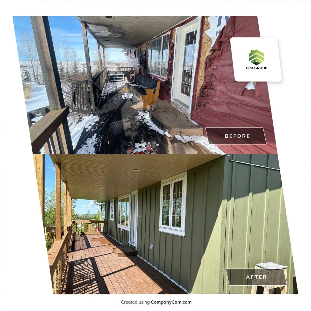 Before and after fire damage restoration in Calgary by CPR Group Ltd