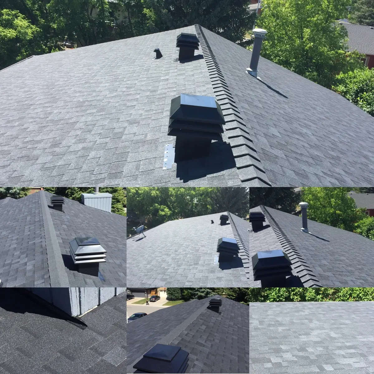 Before and after storm damaged roof vent restoration in Calgary by CPR Group Ltd