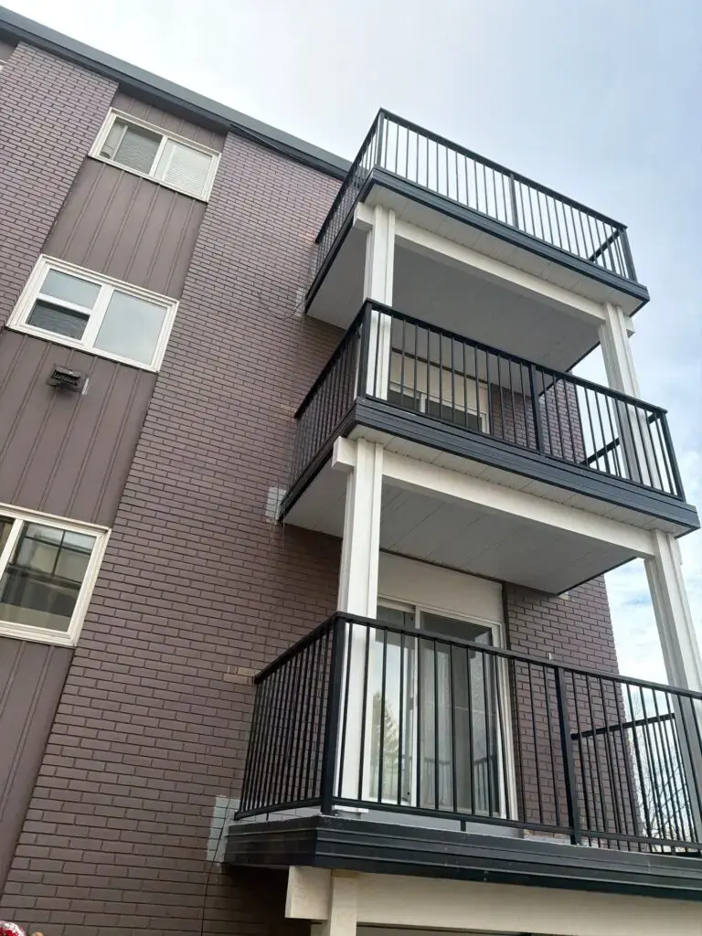 Water restoration to balconies at Mission on the River, Calgary