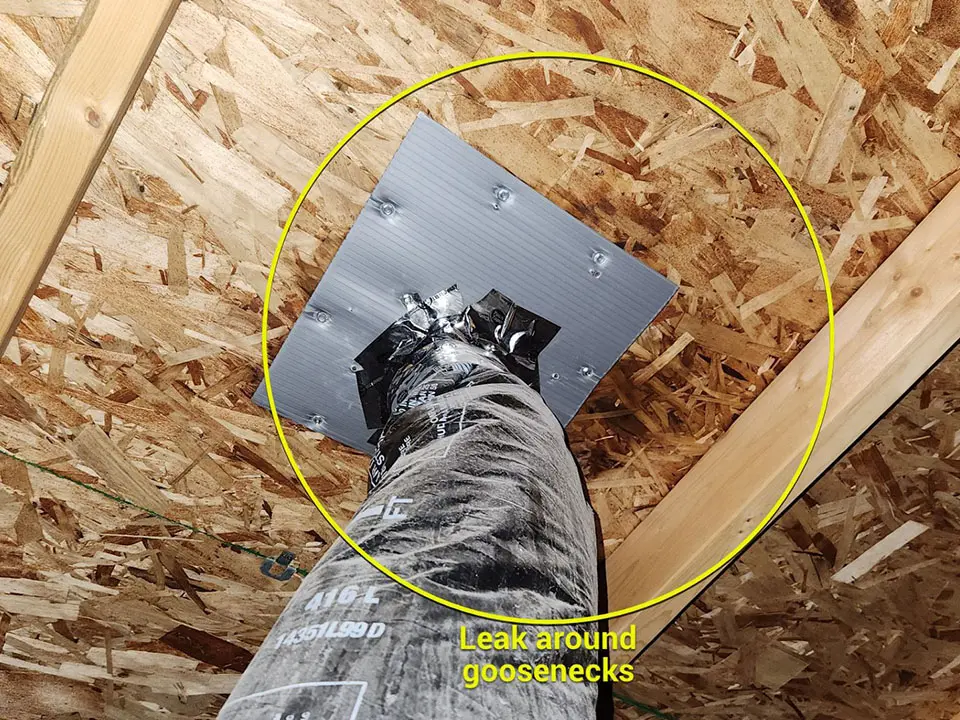 Gooseneck vent damage identified during a CPR Group roof inspection