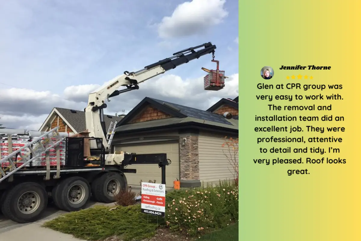 Roofing in progress in Calgary by CPR Group Ltd after a roof insurance claim