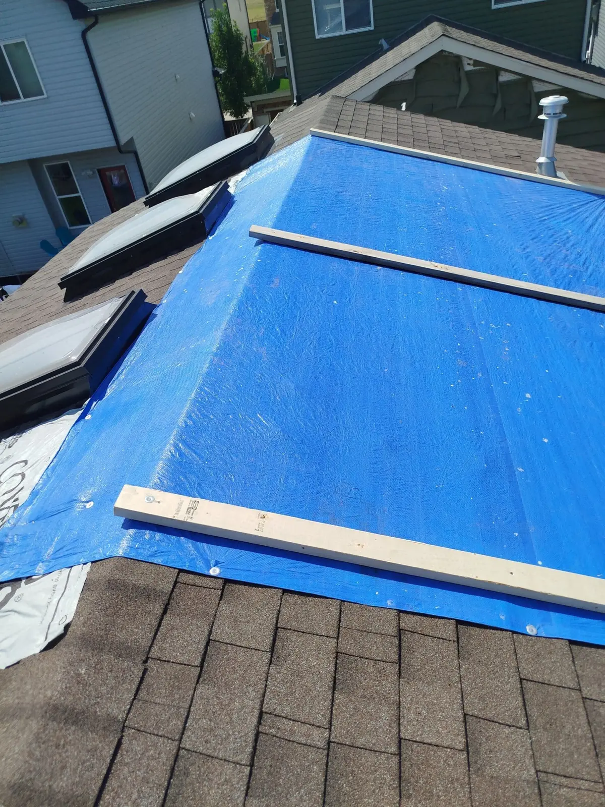 Emergency temporary roof repair application by CPR Group Ltd