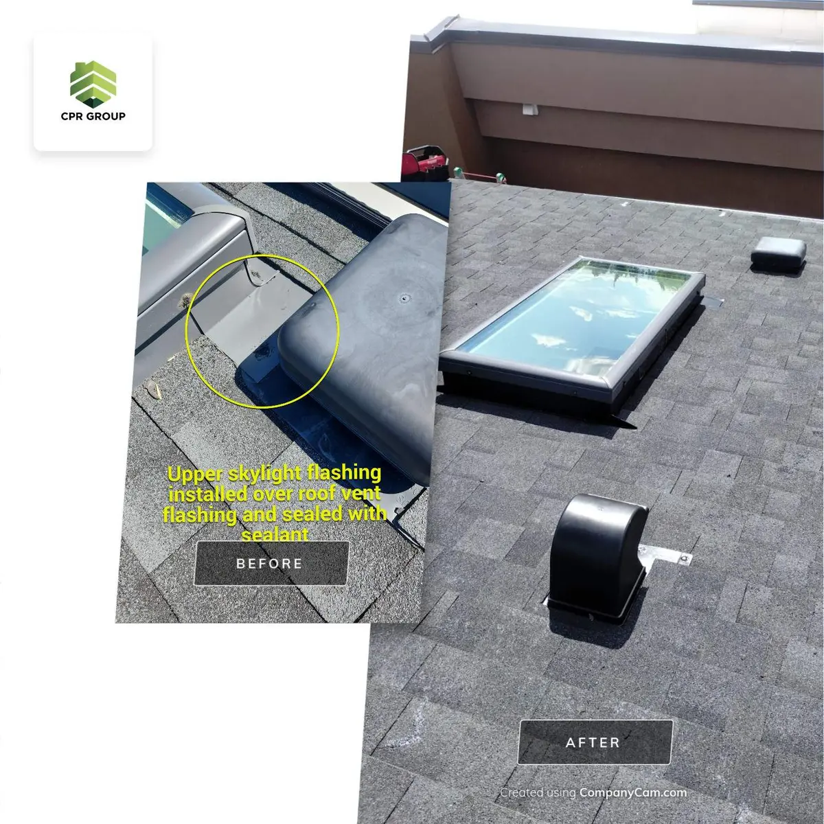 Skylight repair and flashing detail in Calgary by CPR Group Ltd