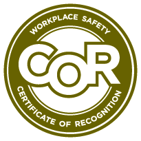 COR Workplace safety certificate of recognition badge for CPR Group ltd, Roofing, Exteriors & Restoration