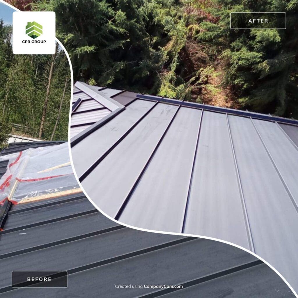 metal roofing finished install before and after