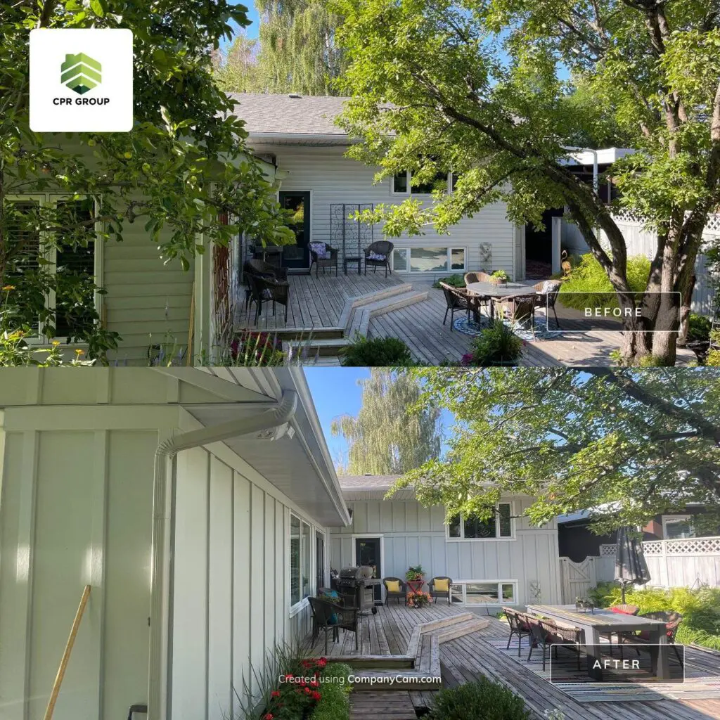 board-batten-before-after-installation-rear-elevation-house-calgary board and batten james hardie panel before and afte rin Calgary
